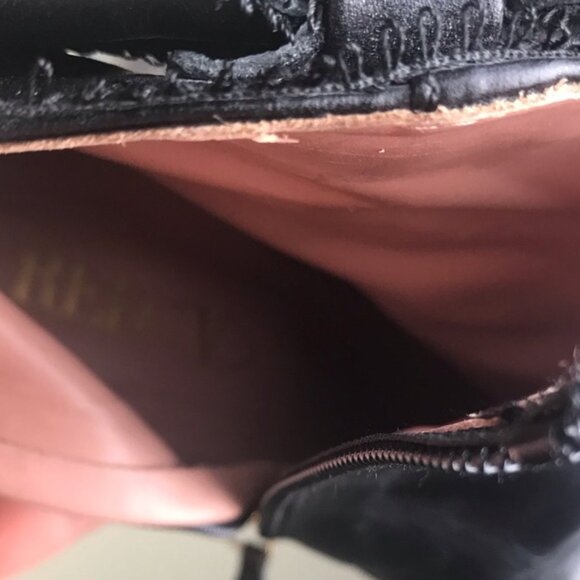 RED Valentino Bow Leather Ankle Booties Kitten Heels Almond Toe Zip Shoes Boots - Picture 15 of 16